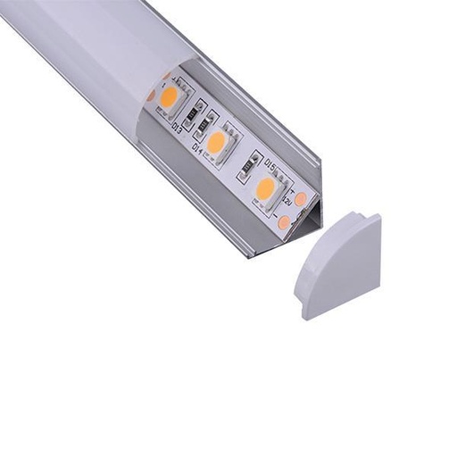 [E.145-70913] PERFIL DE ALUMINIO + DIF OPAL SUPERFICIE 90º 15,7x15,7mm L=2m(OLD. REF. 147-70764)