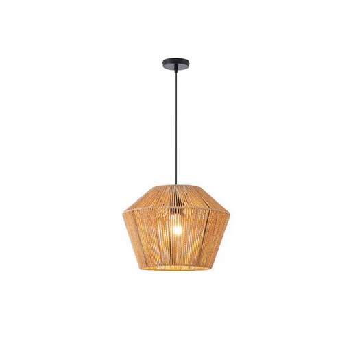 [E.144-32010] LÁMPARA COLGANTE RATÁN 1xE27 MAX 15W 400x1320mm MARRÓN ARTE ILLUMINA VENTO